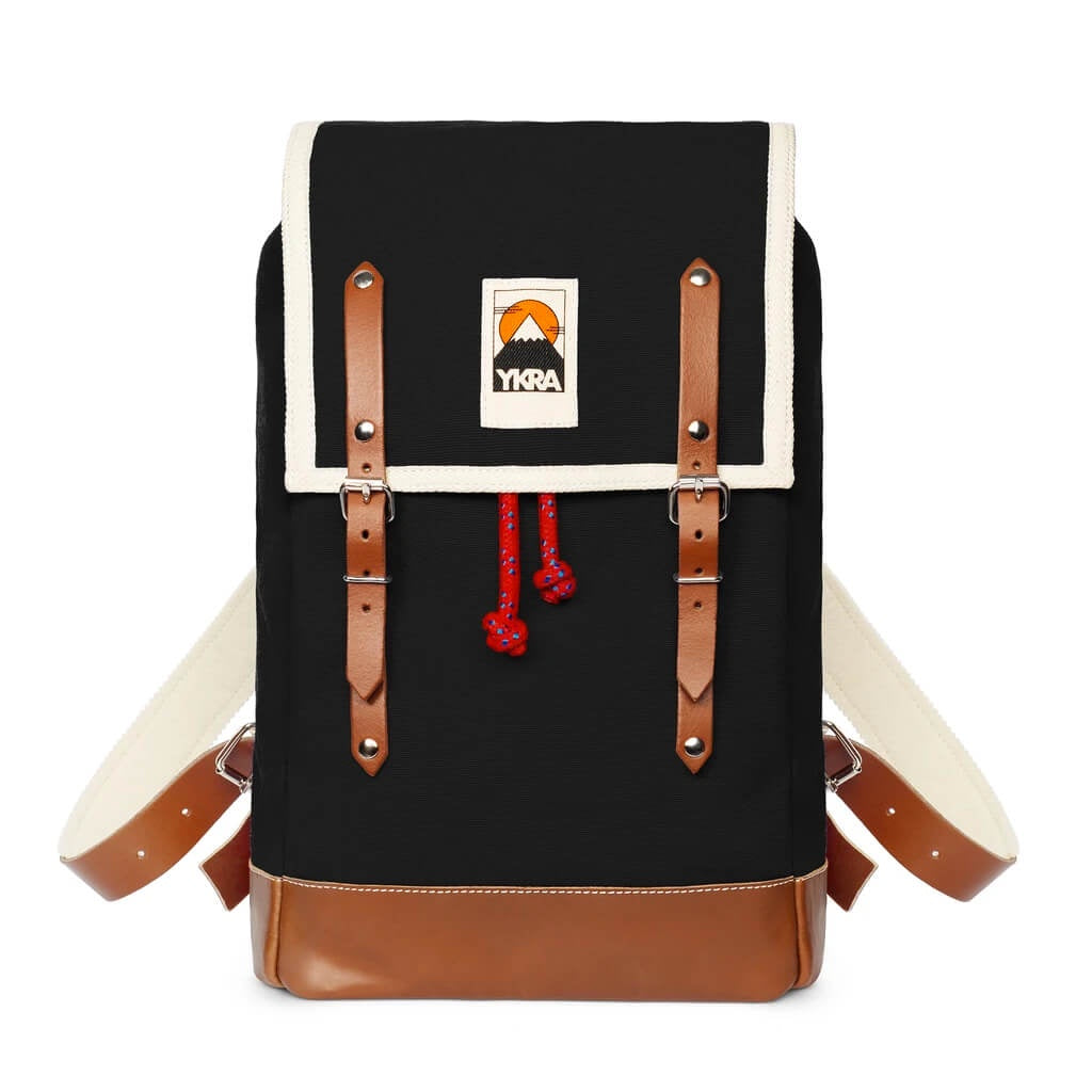 Ykra Black Leather Bottom Rucksack