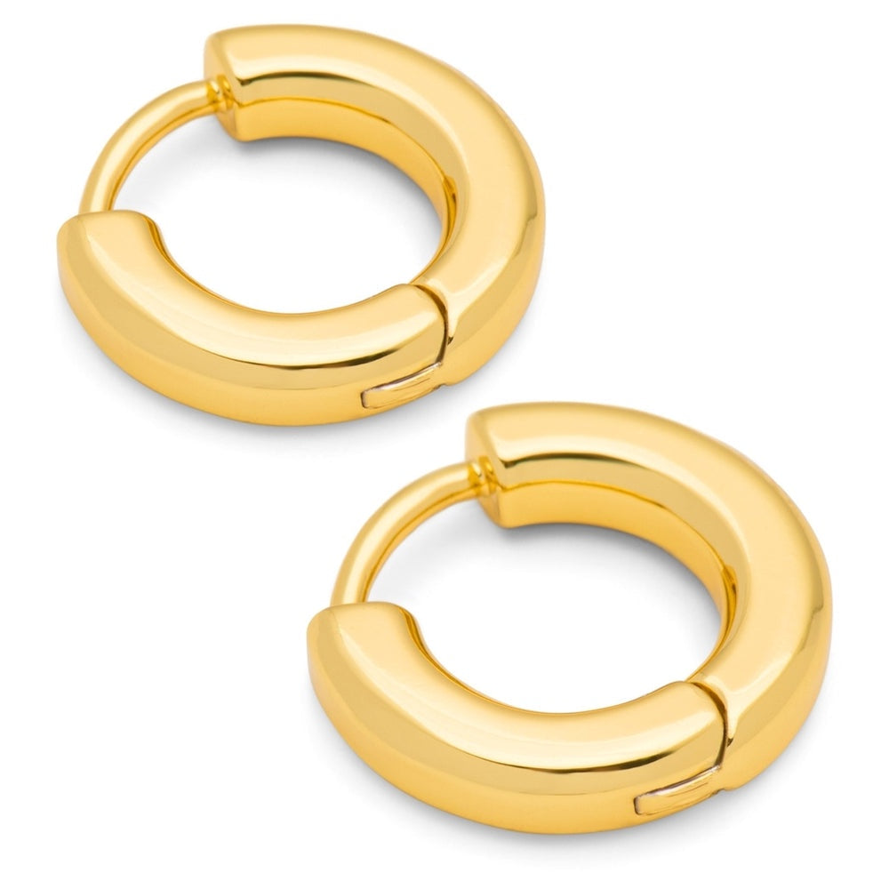 Lulu Copenhagen Large Gold Buckle Hoop Earrings