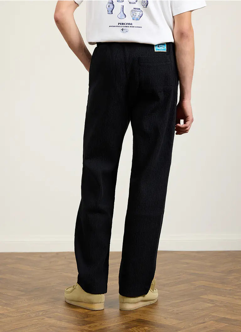 Percival Artifact Relaxed Black Cotton Trousers