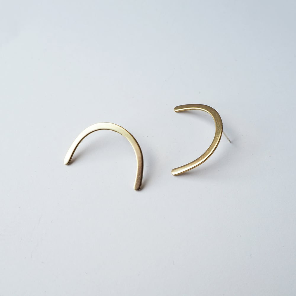 Custom Made Curve Brass Earrings