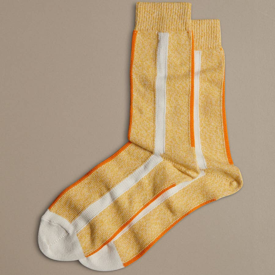 Rove Knitwear Yellow Vertical Stripe Socks