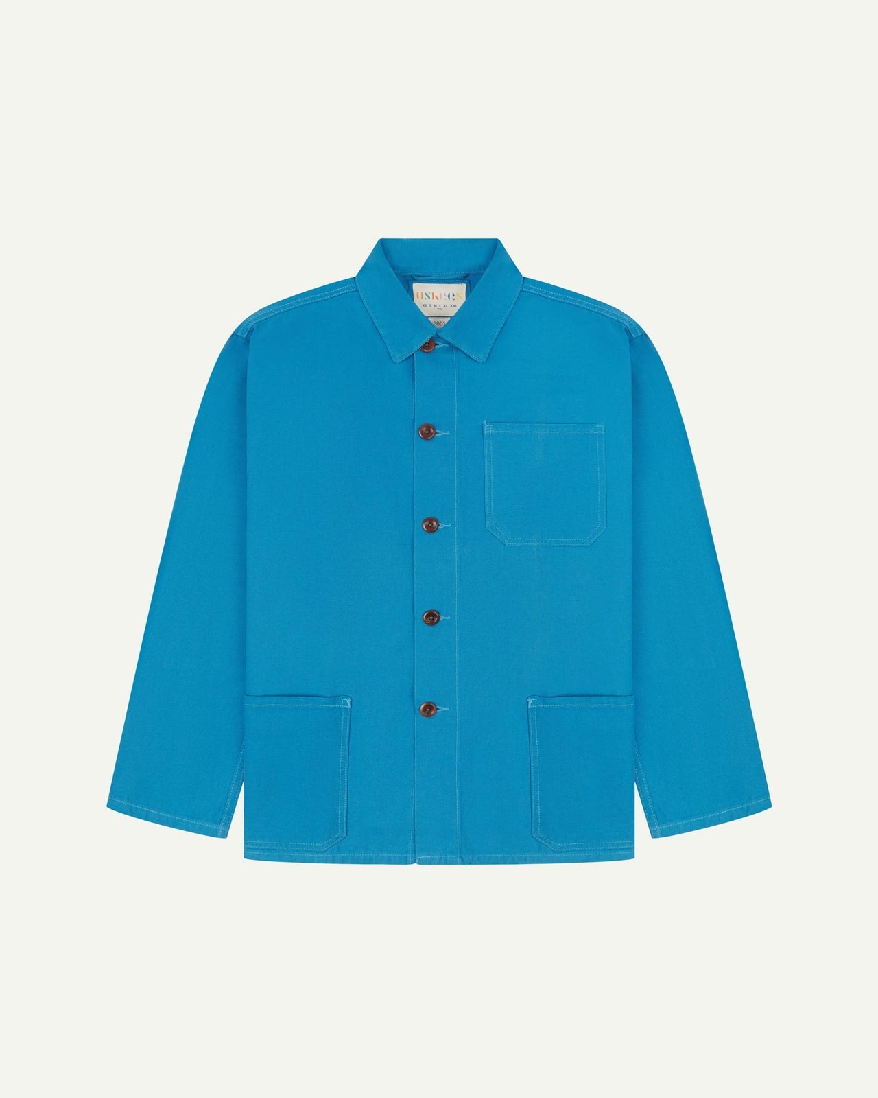 Uskees #3001 Bright Blue Buttoned Overshirt