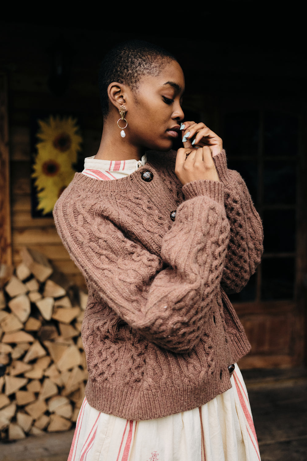 Meadows Quince Brown Cardigan