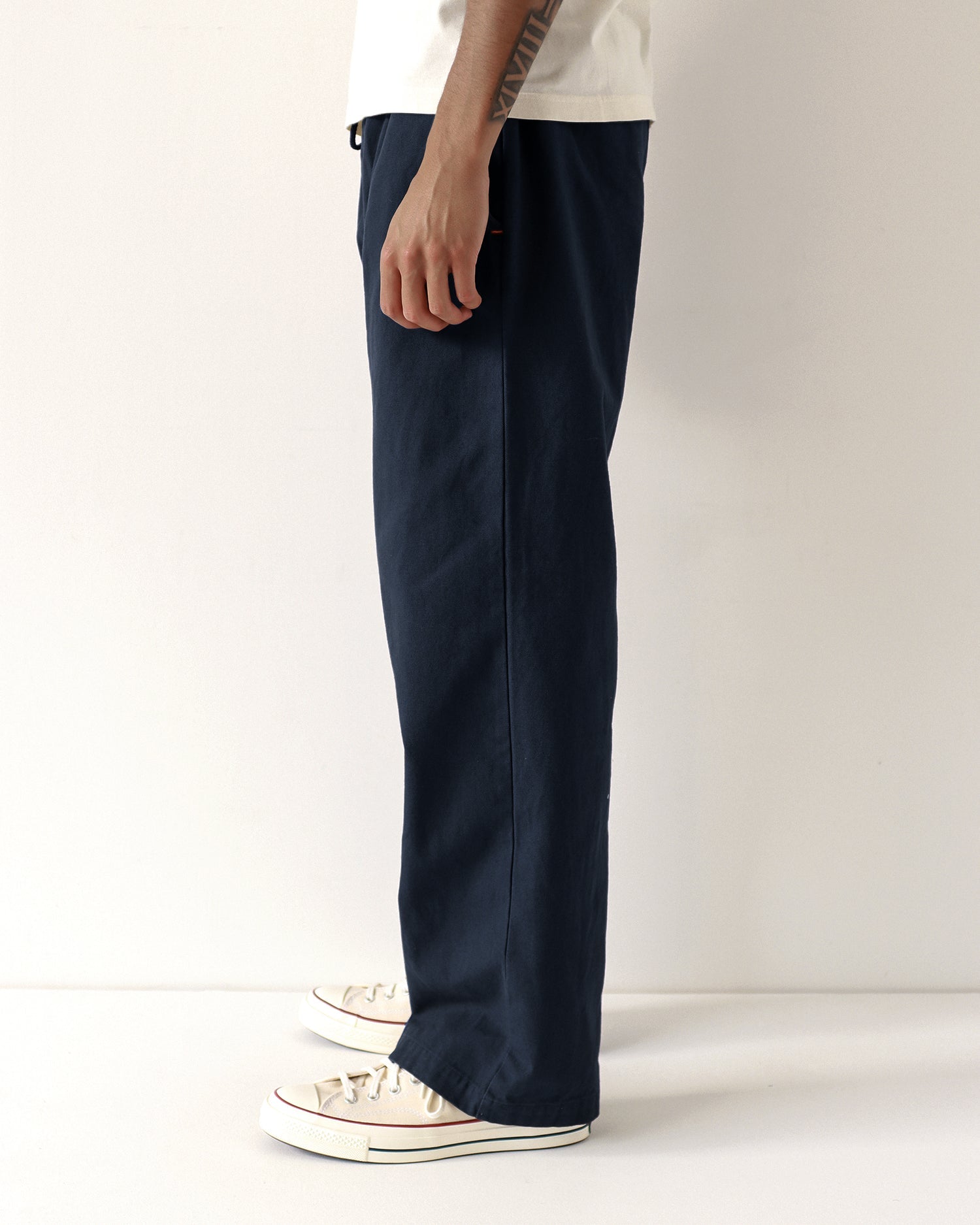 Far Afield House Navy Iris Panama Twill Trousers