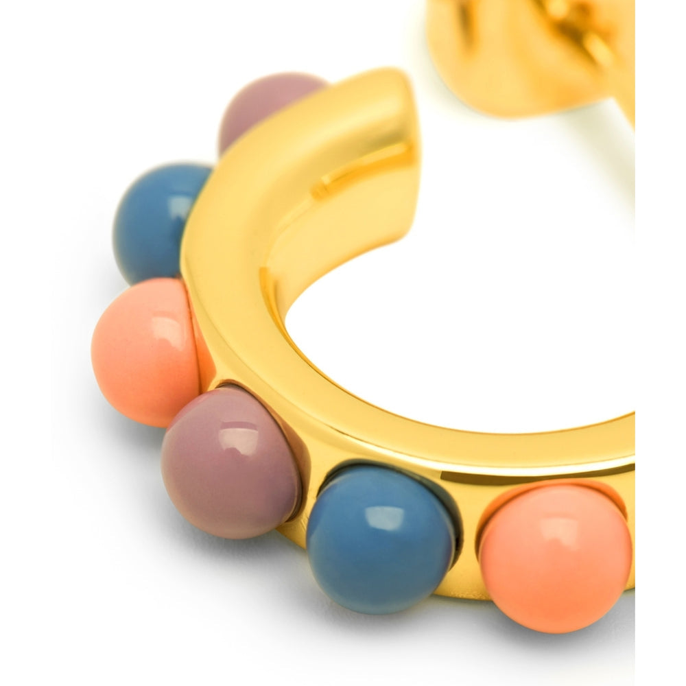 Lulu Copenhagen Gold & Enamel Flower Hoops Earrings