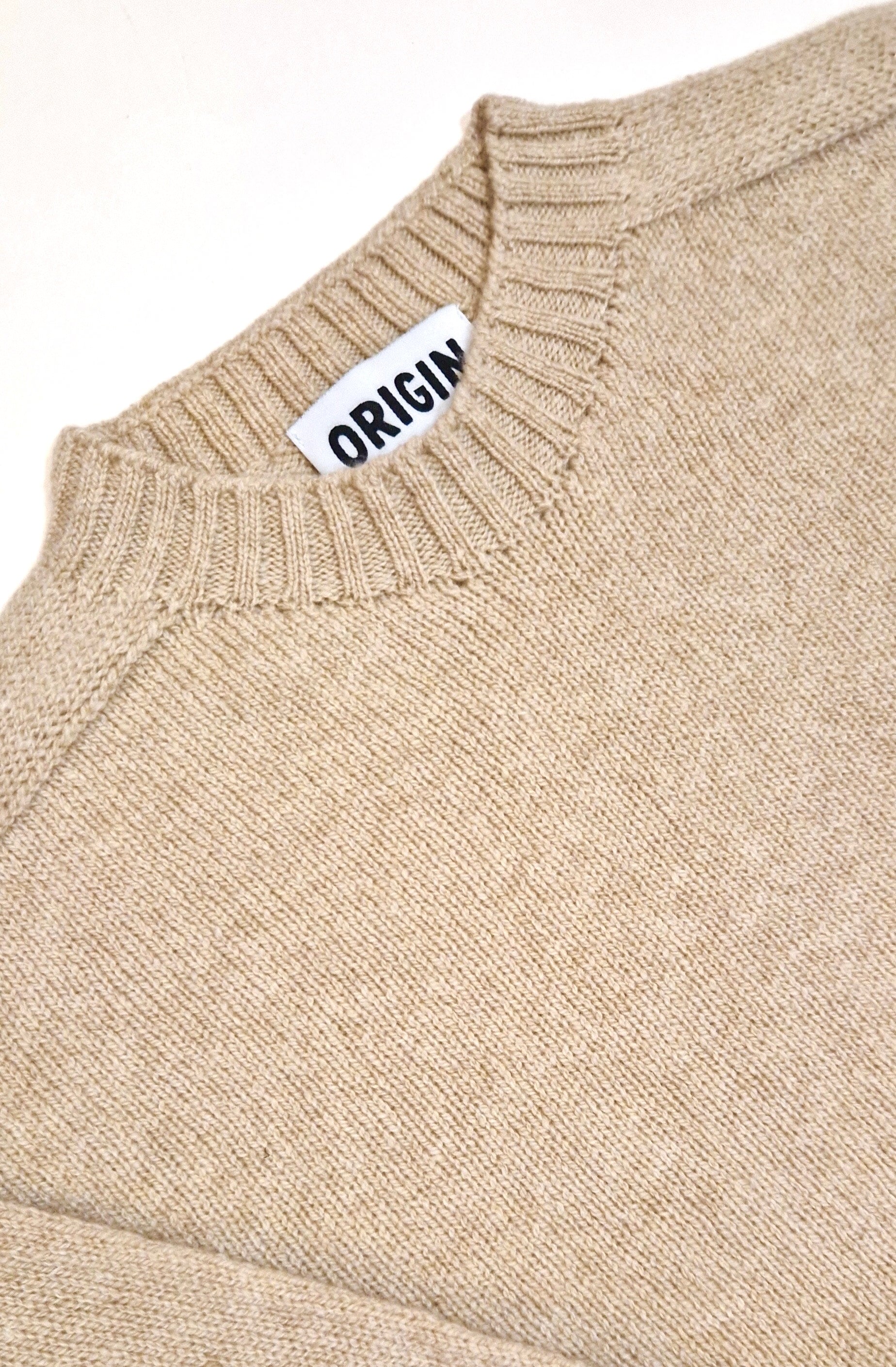 Origin Knitwear Oatmeal Seamless Crew Jumper