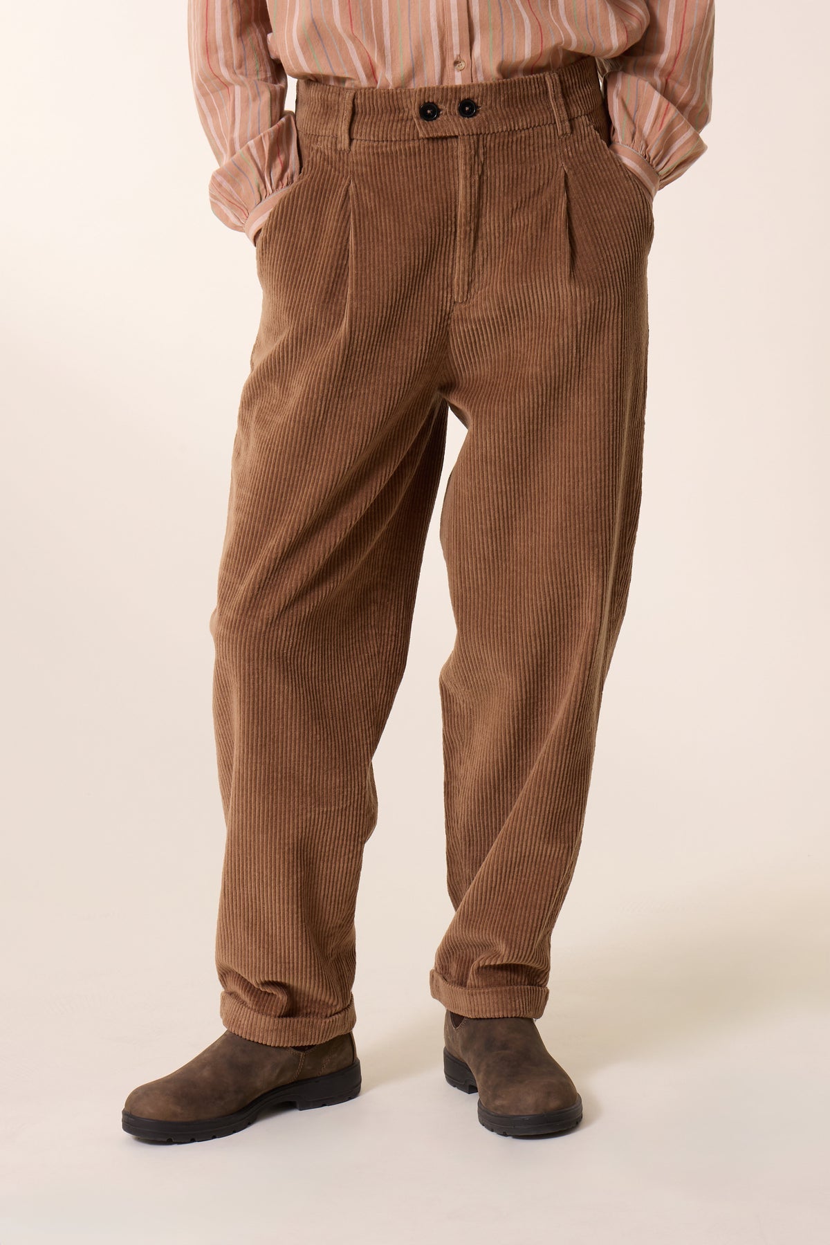 Leon & Harper Prom Beige Corduroy Trousers