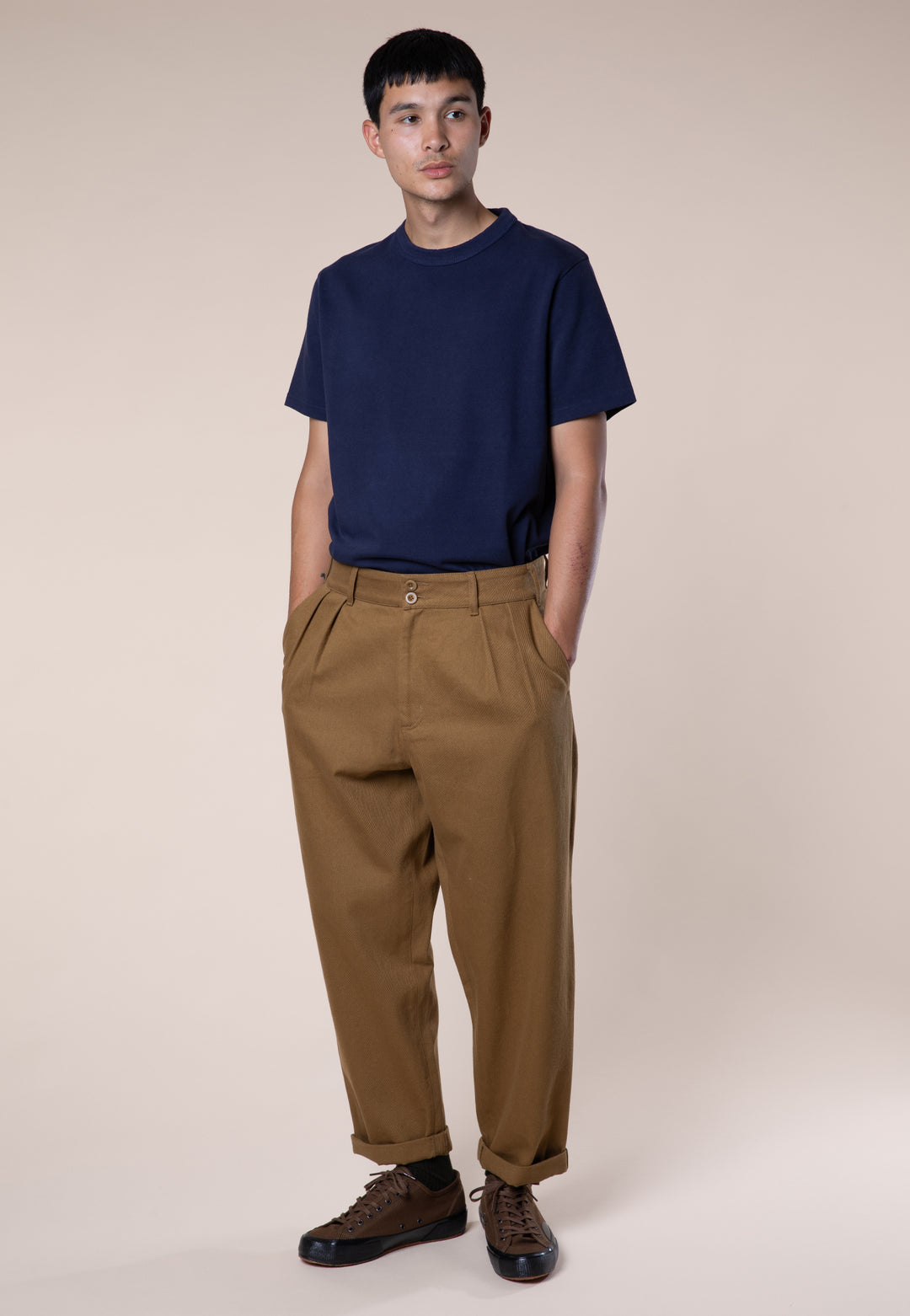 Tenter Men’s Westow Caramel Cinch Back Trousers