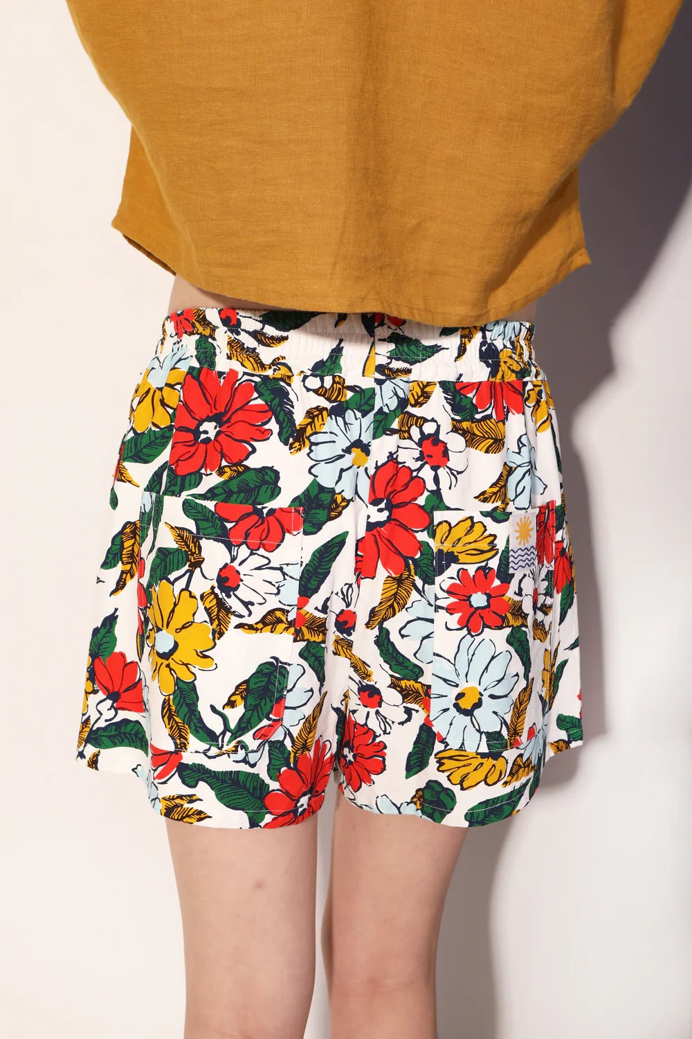 L.F Markey Cosmos Floral Basic Shorts