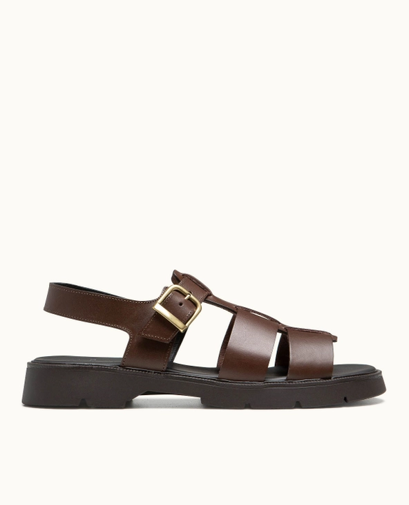 Kleman Ballast Marron Brown Leather Sandals