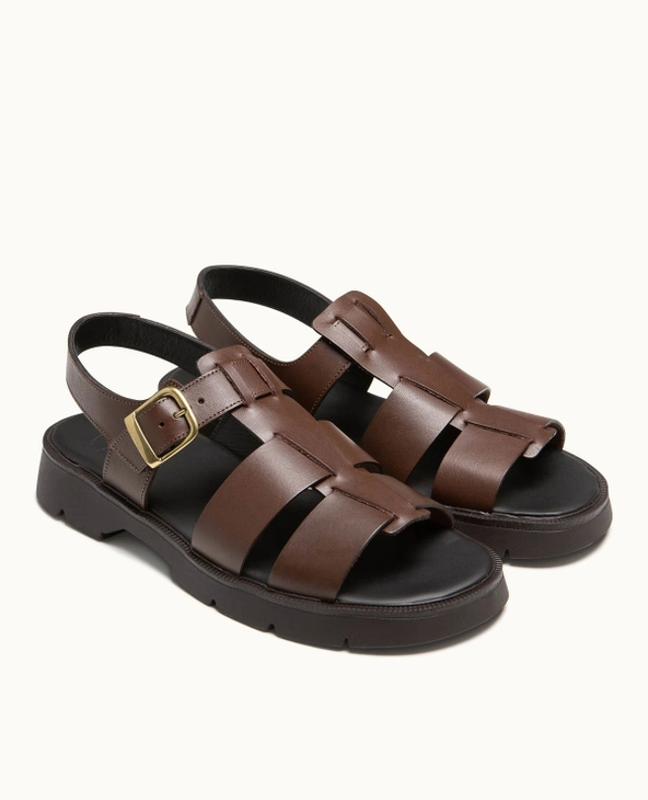 Kleman Ballast Marron Brown Leather Sandals