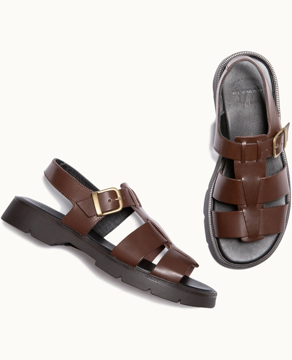 Kleman Ballast Marron Brown Leather Sandals