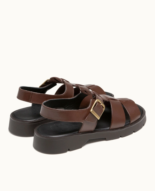 Kleman Ballast Marron Brown Leather Sandals