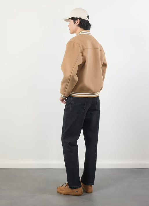 Percival Puglia Tan Wool Varsity Jacket