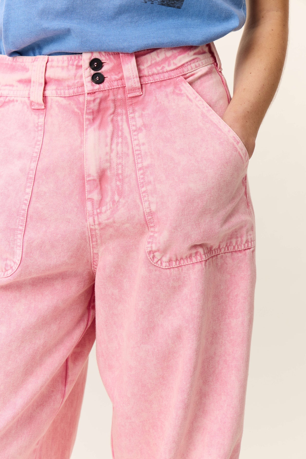 Leon & Harper Prag Plain Pink Trousers