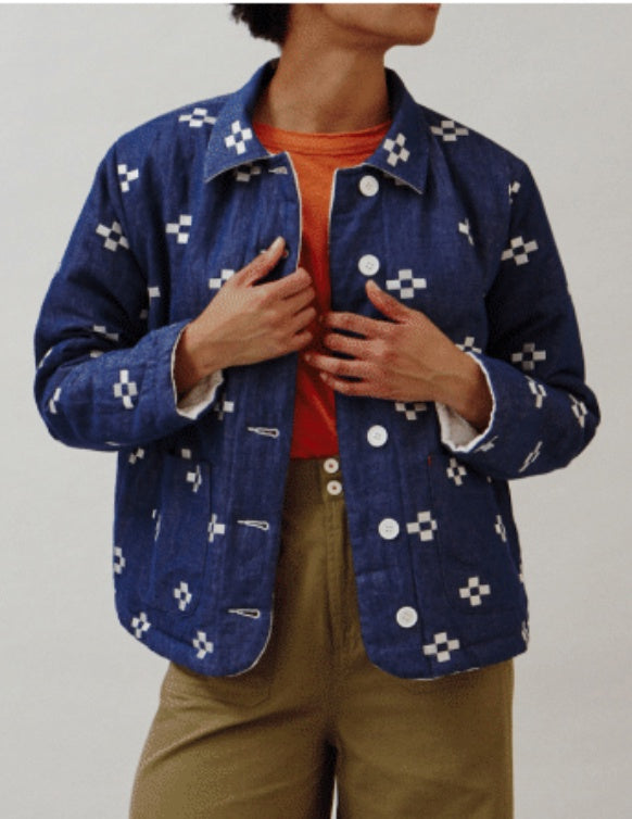 Sideline Dawn Indigo Reversible Embroidered Jacket