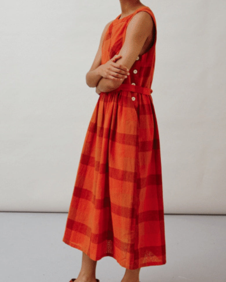 Sideline Frankie Red Check Dress