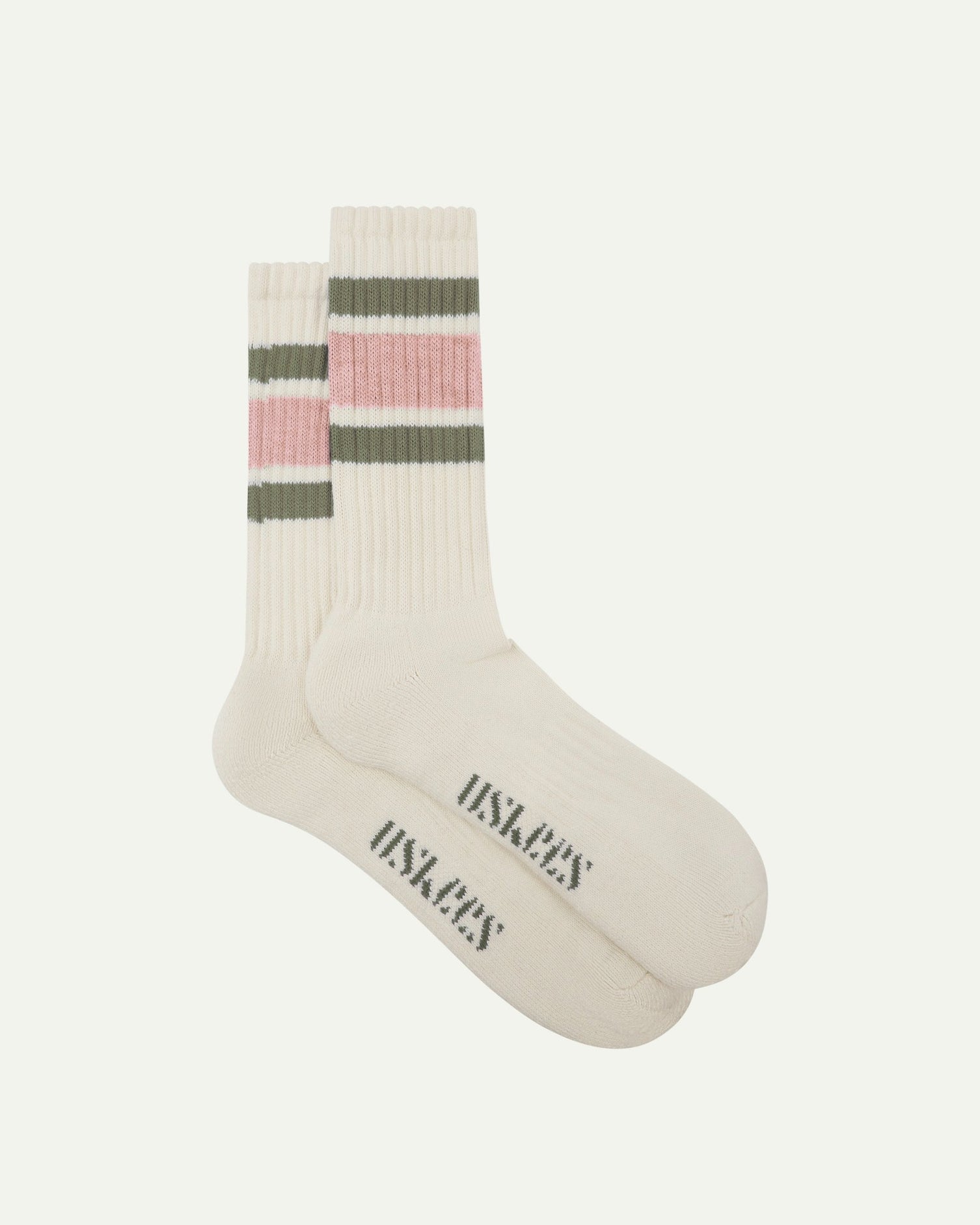 Uskees #4011 Dusty Pink College Stripe Socks