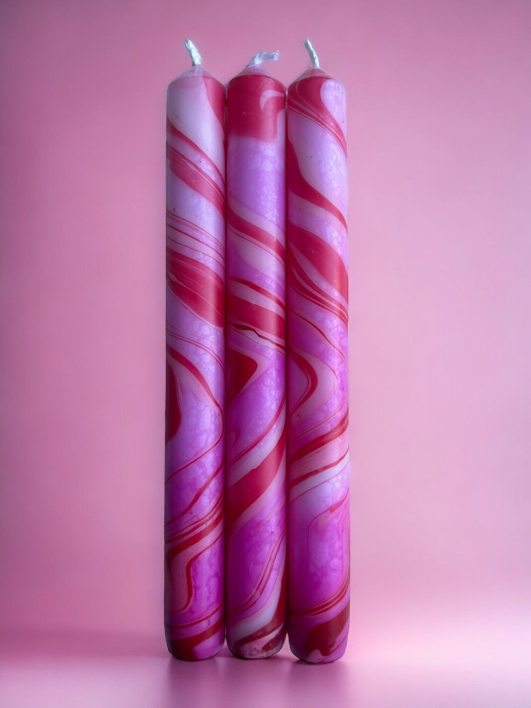 The Colour Emporium Magenta Embrace Marbled Candle Trio