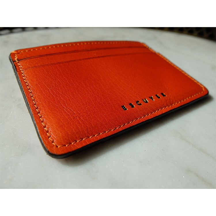 Escuyer Orange Leather Cardholder