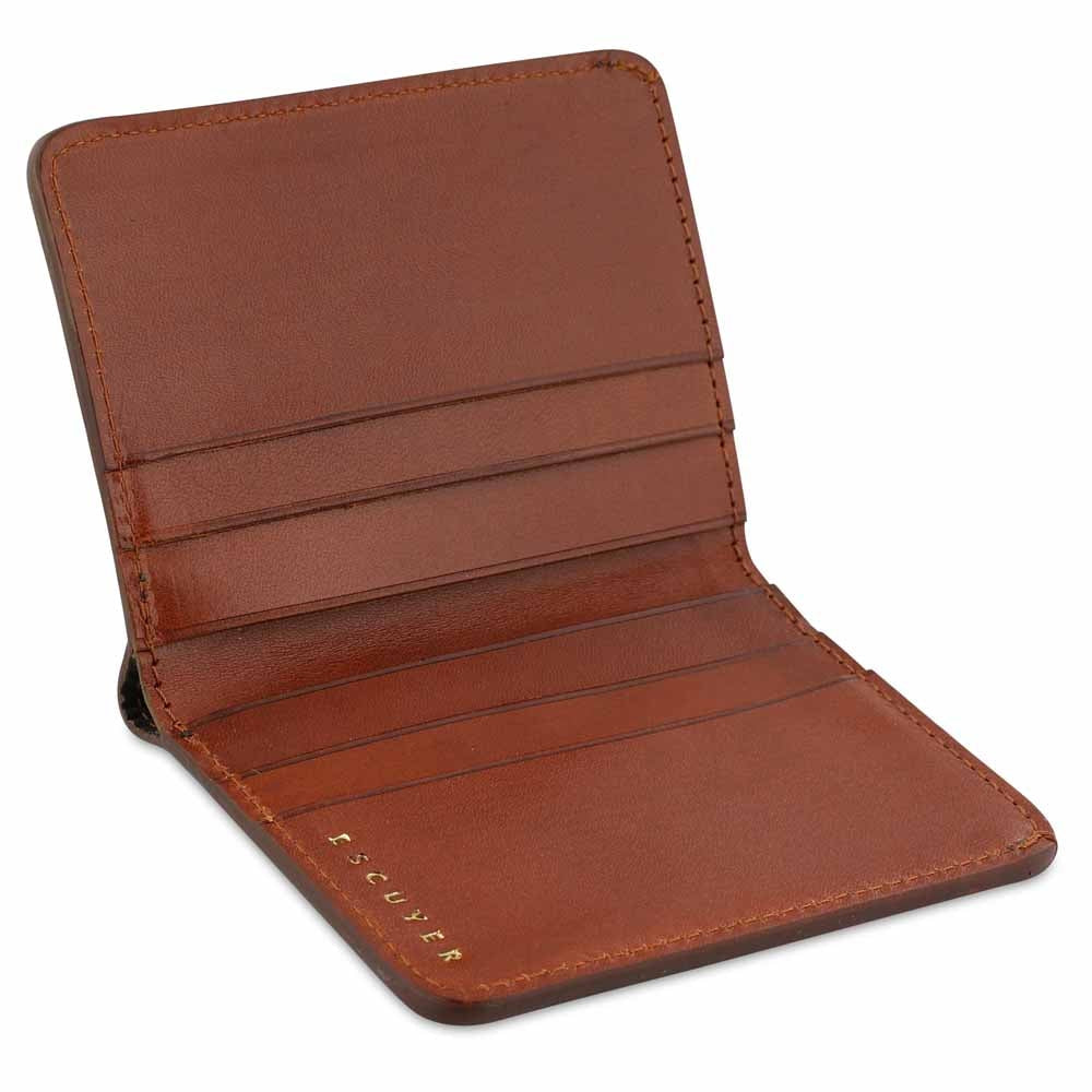 Escuyer Cognac Leather Slim Wallet