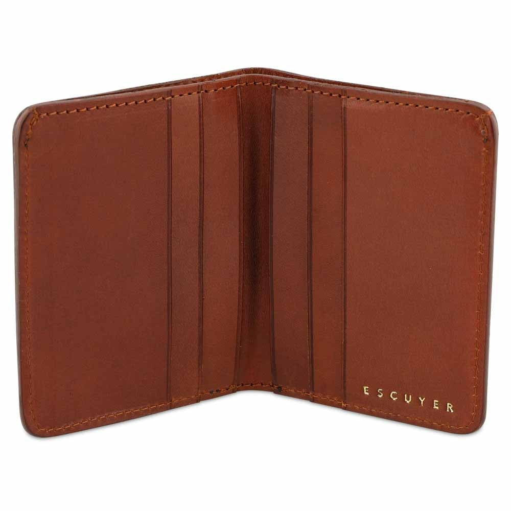 Escuyer Cognac Leather Slim Wallet