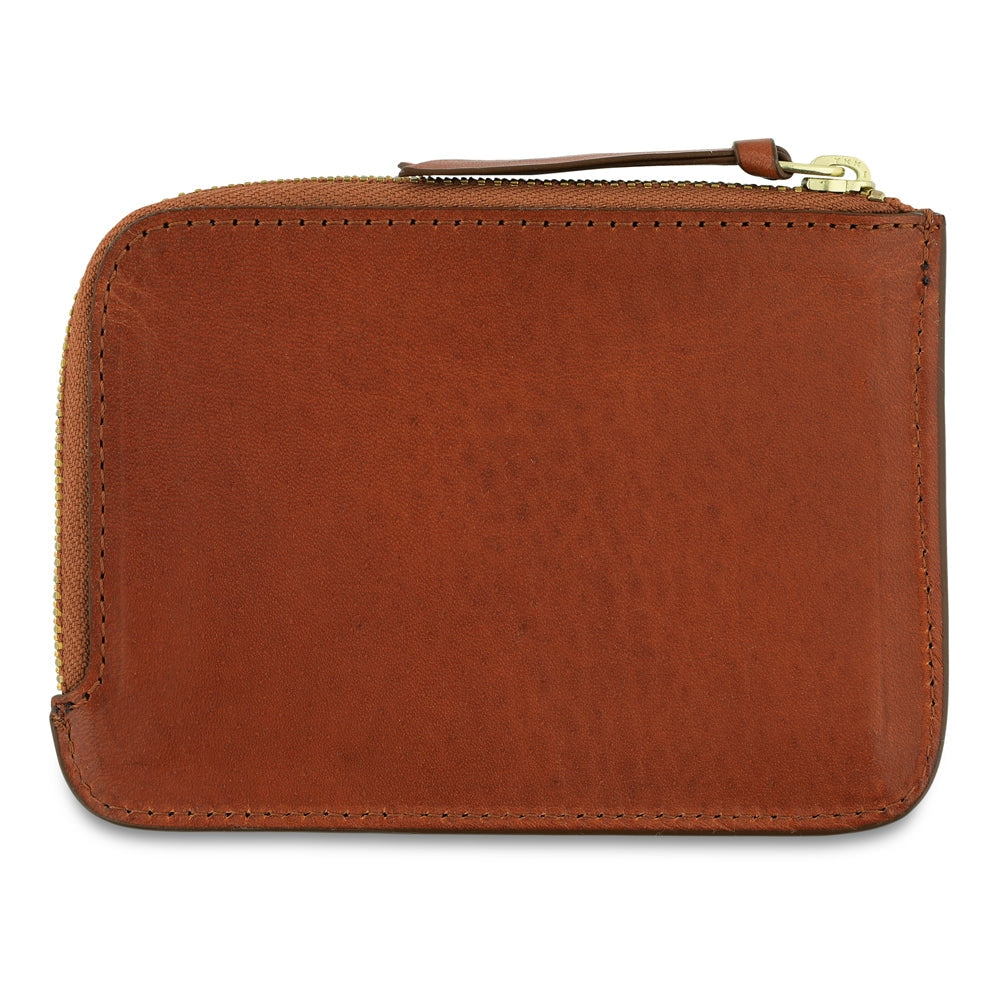 Escuyer Cognac Leather Zip Wallet