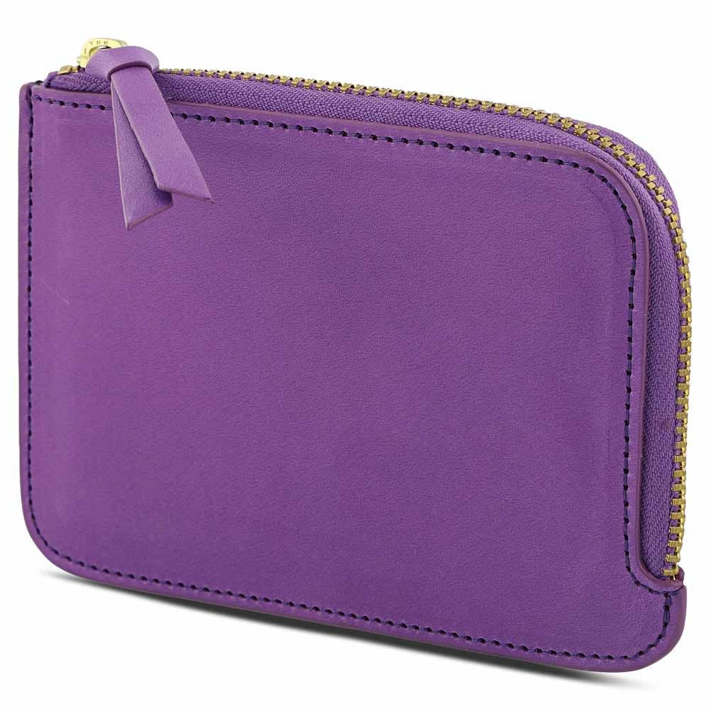 Escuyer Violet Leather Zip Wallet