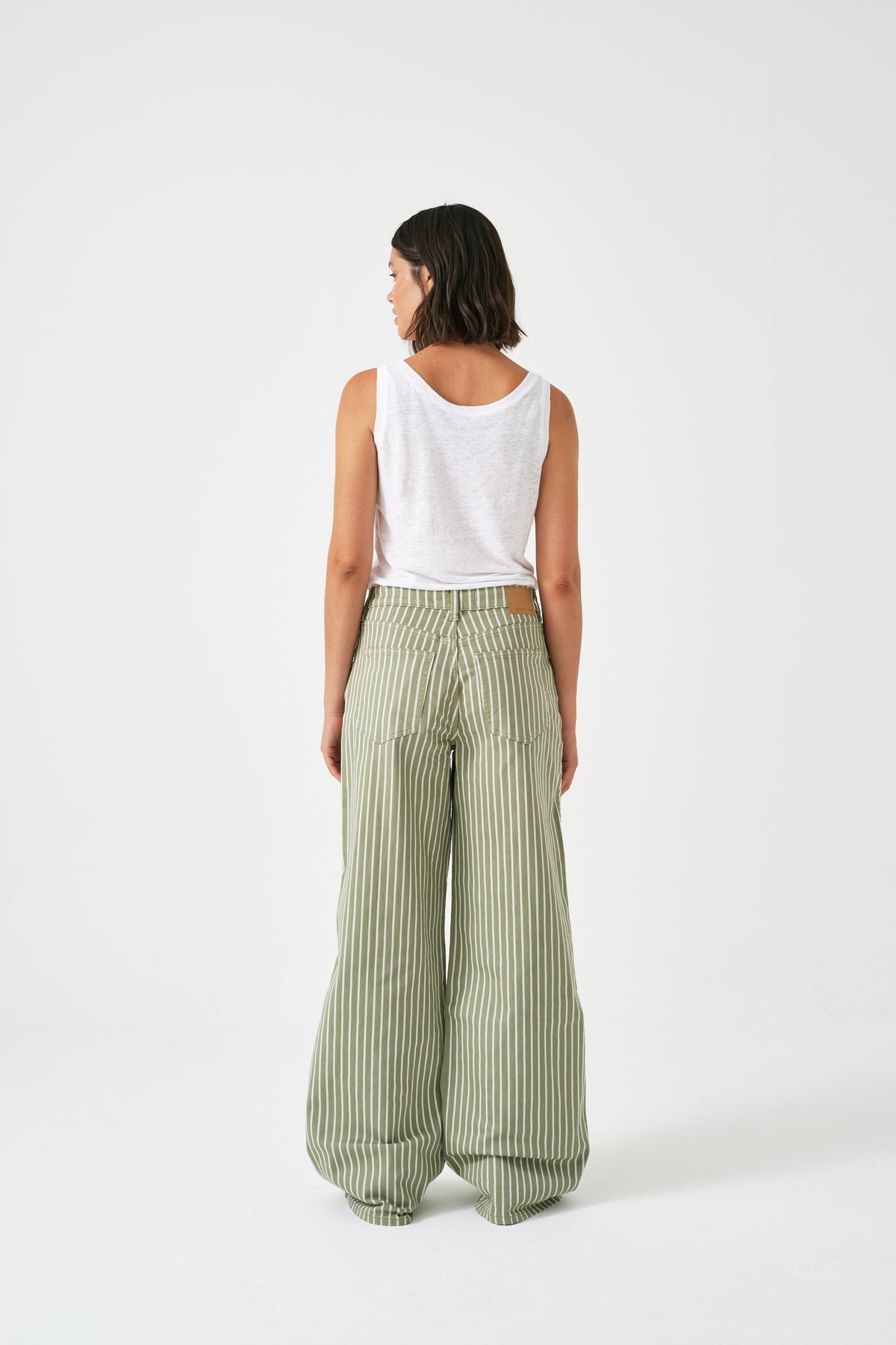 Seventy + Mochi Blake Vintage Moss Wide Stripe Jeans