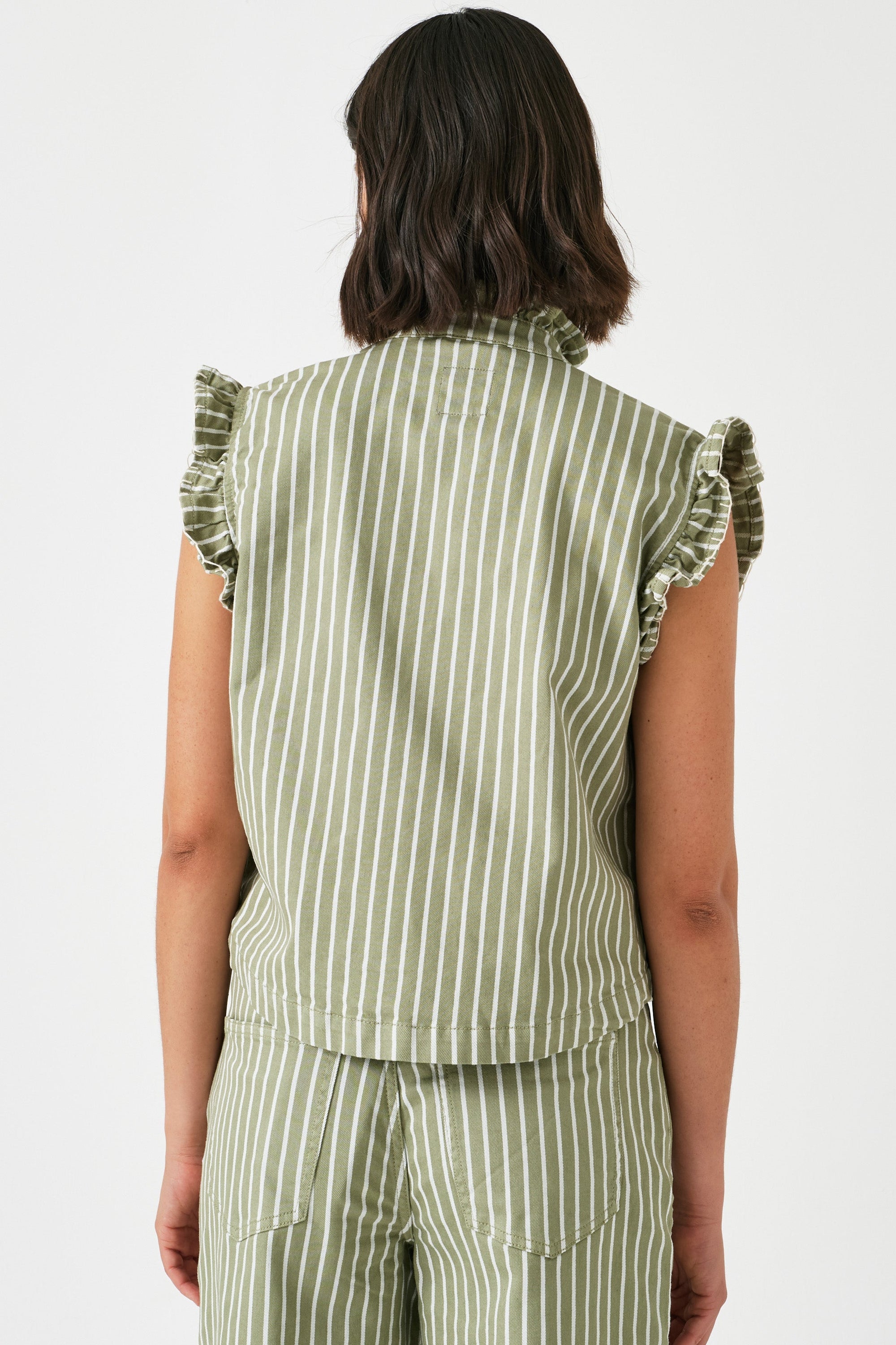 Seventy + Mochi Pablo Vintage Moss Wide Stripe Waistcoat