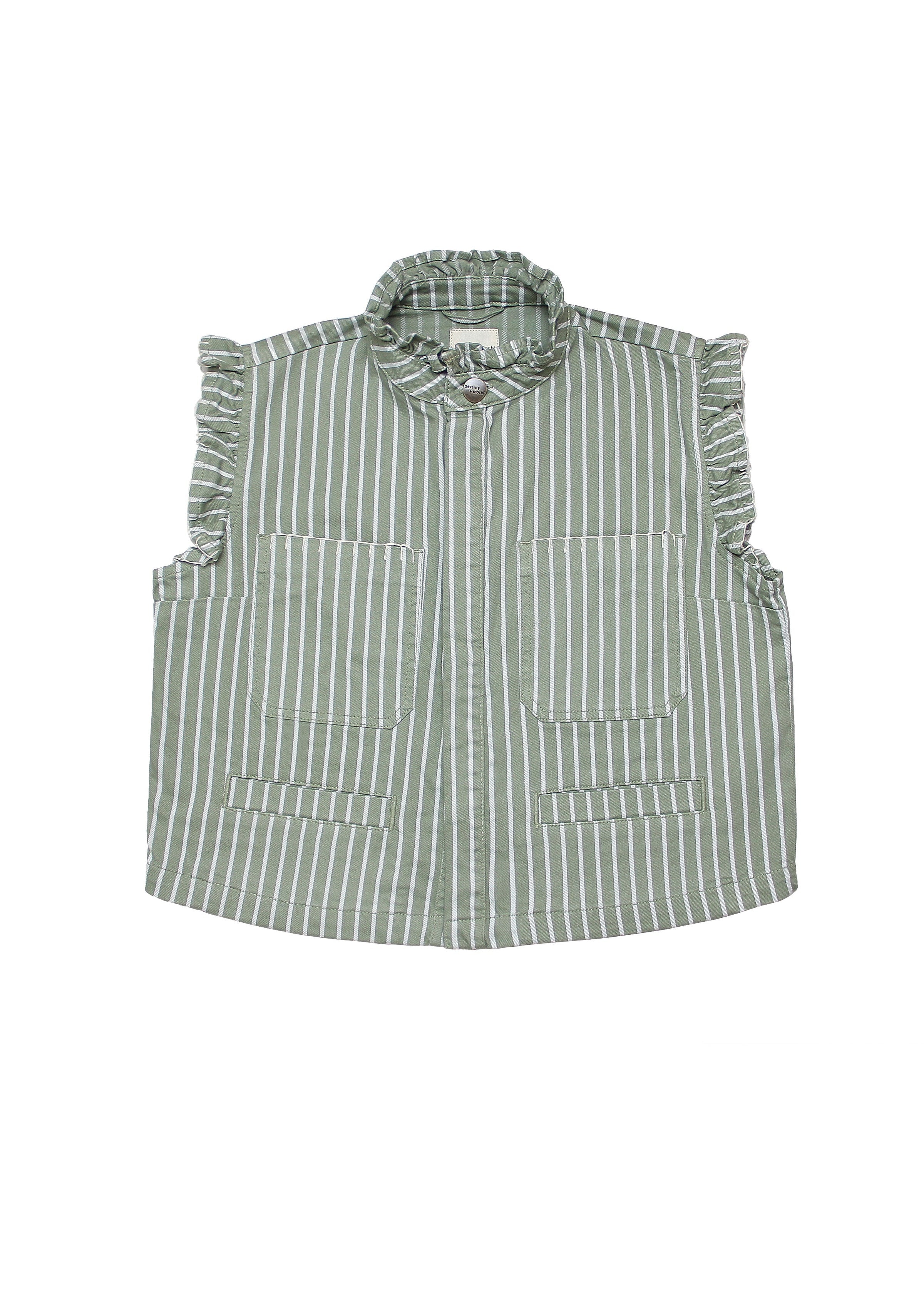 Seventy + Mochi Pablo Vintage Moss Wide Stripe Waistcoat