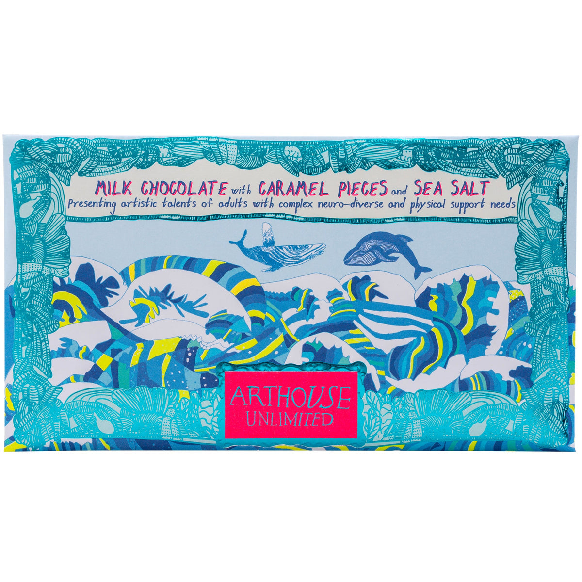 Arthouse Whales Milk Chocolate Bar Caramel Pieces Sea Salt