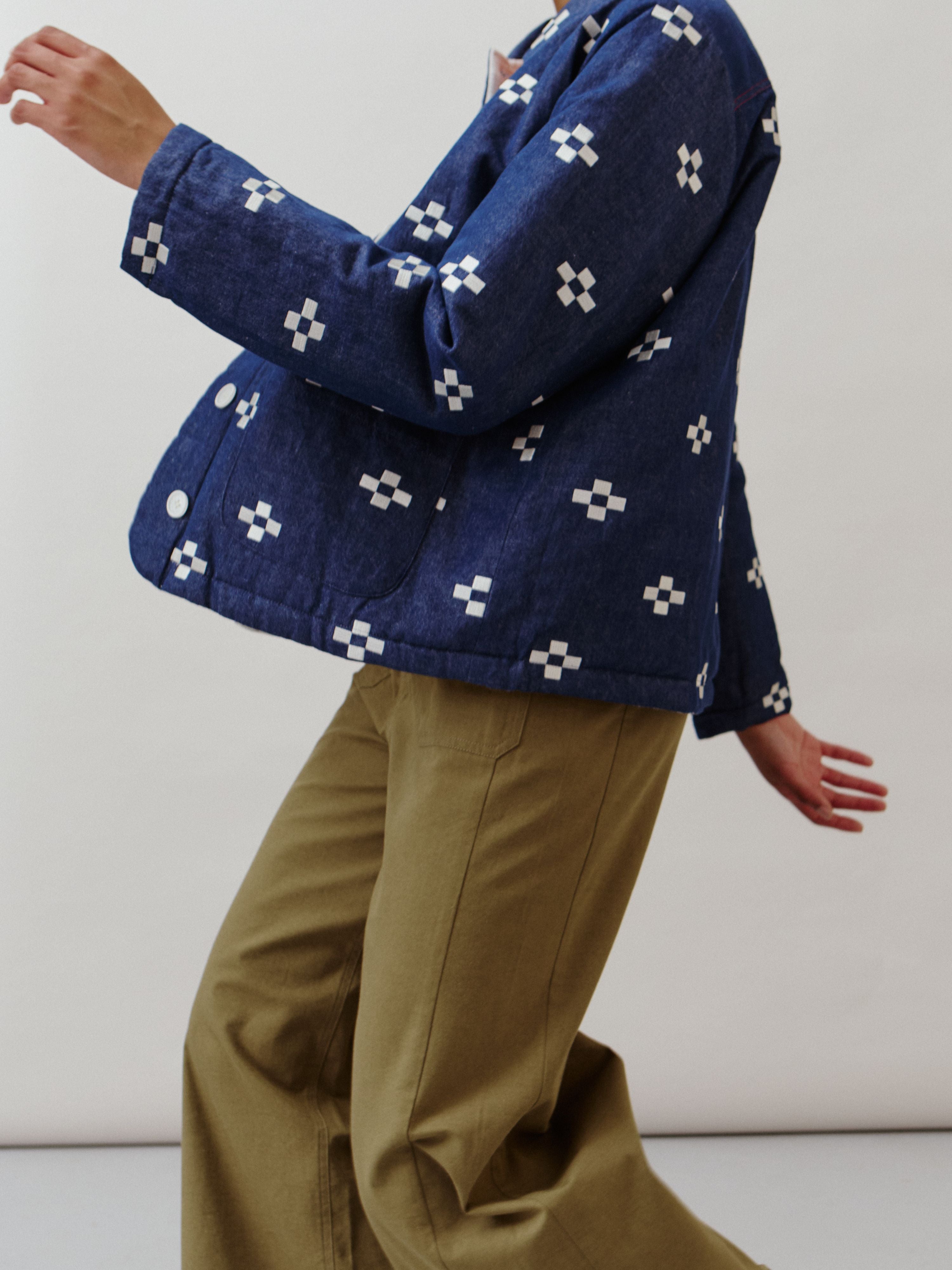 Sideline Dawn Indigo Reversible Embroidered Jacket