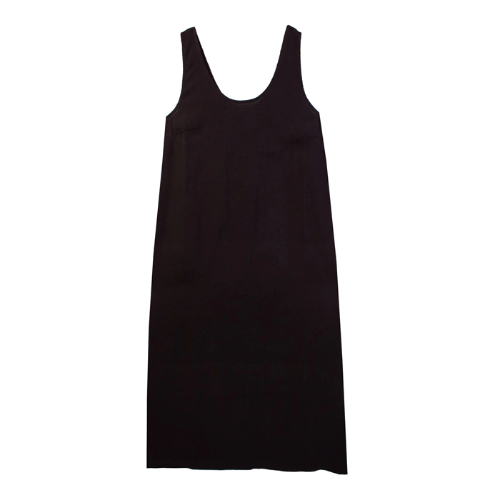 L.F Markey Basic Black Shift Linen Dress