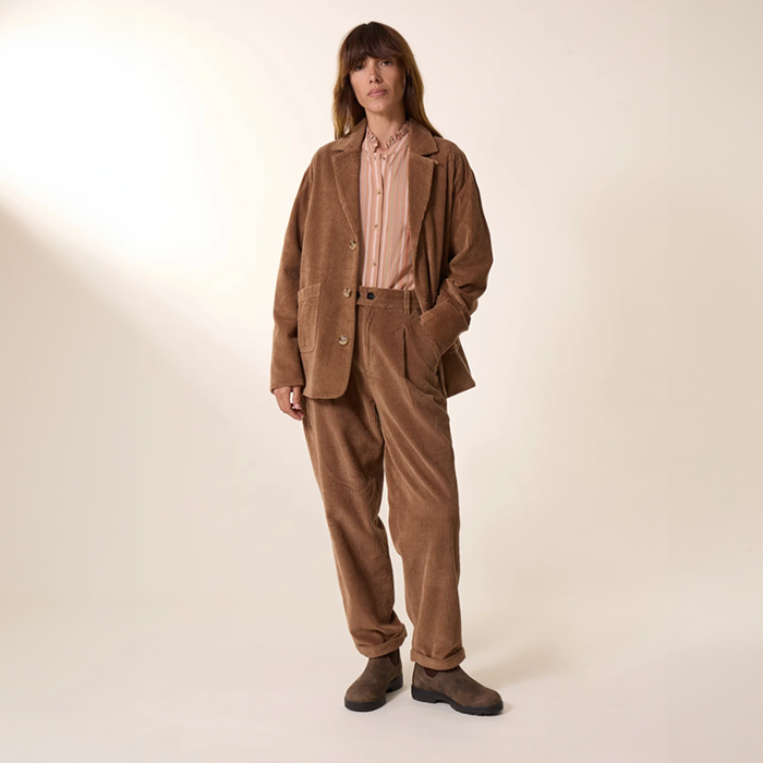 Leon & Harper Prom Beige Corduroy Trousers