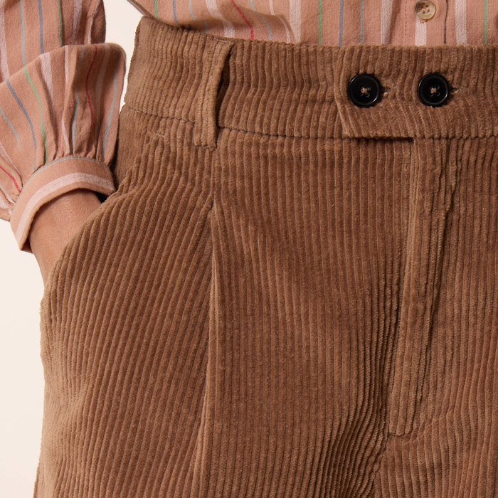 Leon & Harper Prom Beige Corduroy Trousers