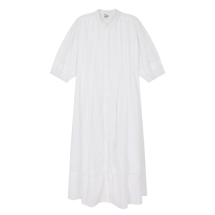 Leon & Harper Roca Pleat White Dress