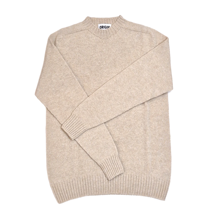 Origin Knitwear Oatmeal Seamless Crew Jumper