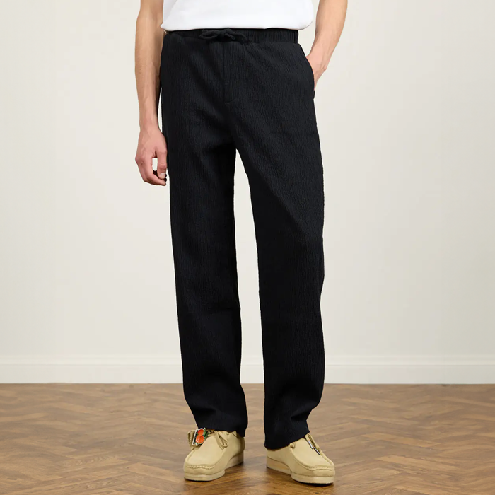 Percival Artifact Relaxed Black Cotton Trousers