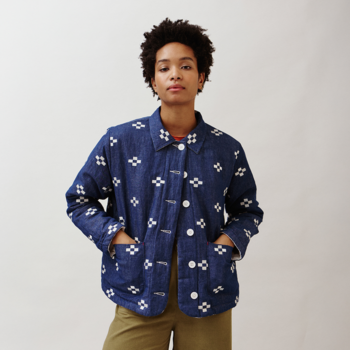 Sideline Dawn Indigo Reversible Embroidered Jacket