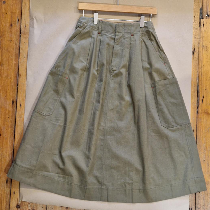 Sideline Minty Khaki Skirt