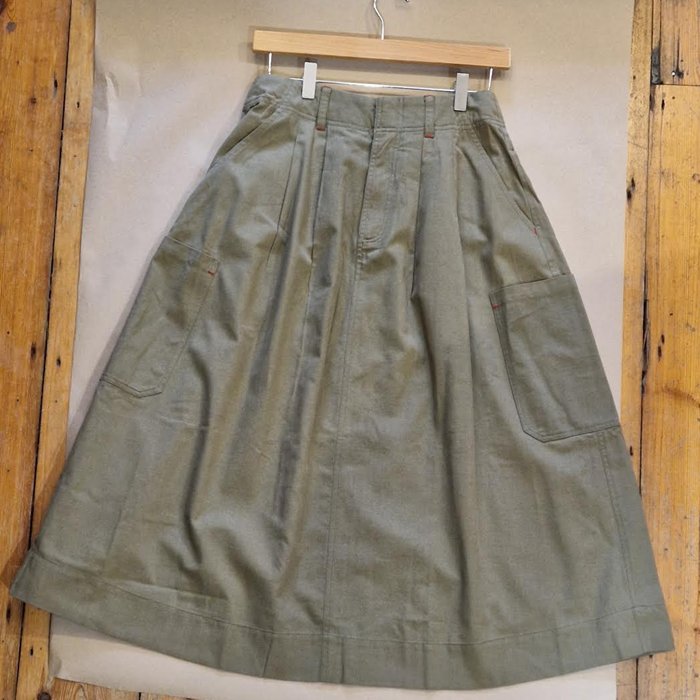 Sideline Minty Khaki Skirt