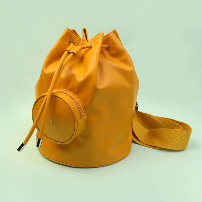 Yellow bucket shop bag